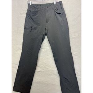 Patagonia Men's soft shell pants 32x38 gray flat front zipper hiking quick dry